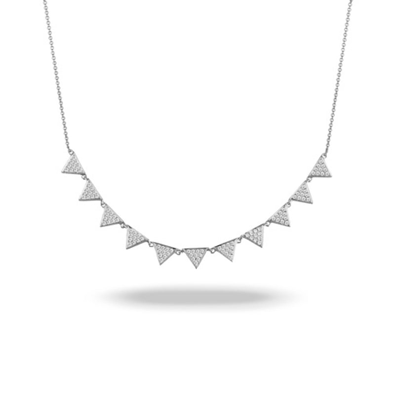 Doves Diamond Triangle Station Necklace