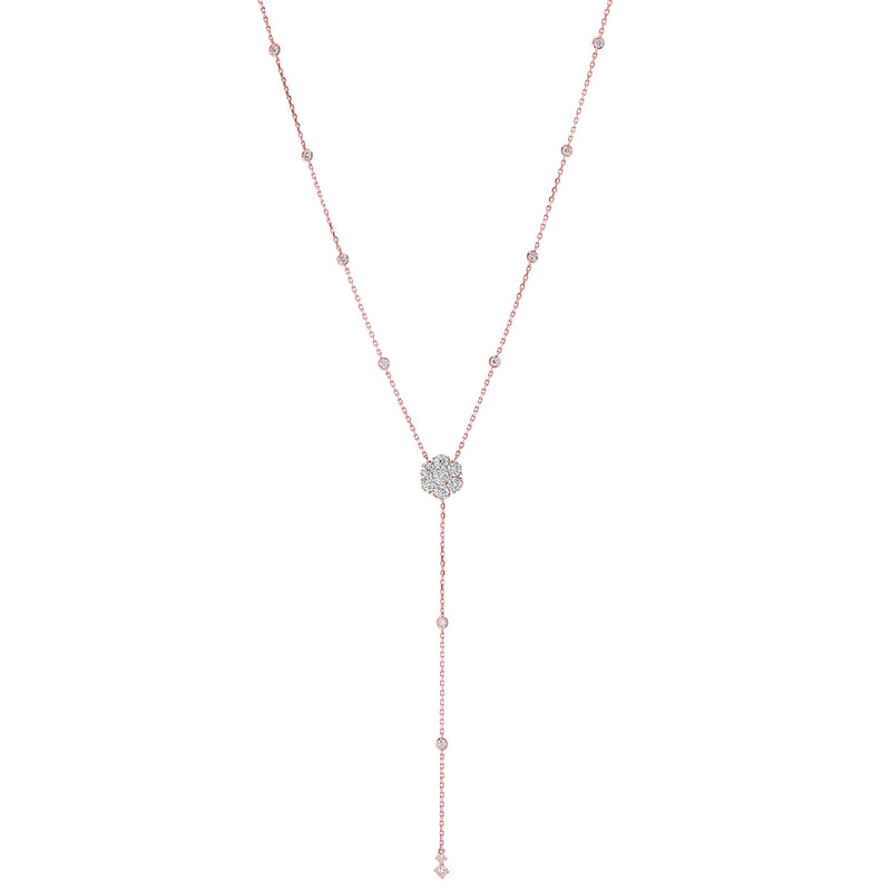 Diamond Cluster "Y" Necklace