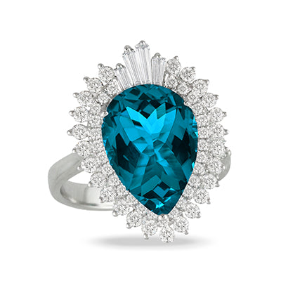 Doves Pear Shaped London Blue Topaz Ring – Cy Fredrics Jewelers