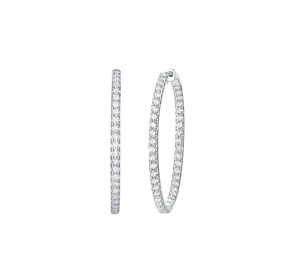 Essentials 3ct Classic Inside-Out Diamond Hoops