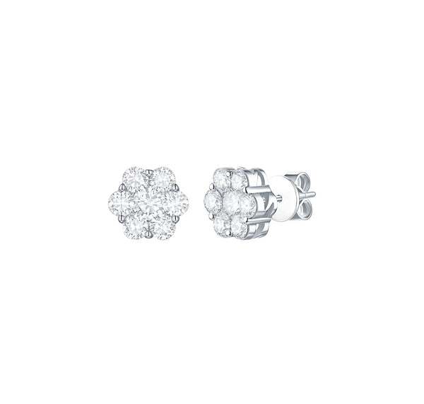 Essentials 1.50ct Cluster Flower Earrings