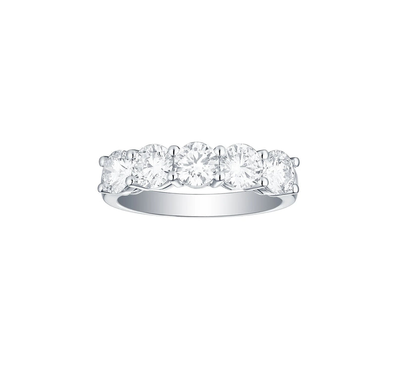 Designer Anniversary 14K White Gold 5 Stone Large Diamond Ring 3.75ct 801839