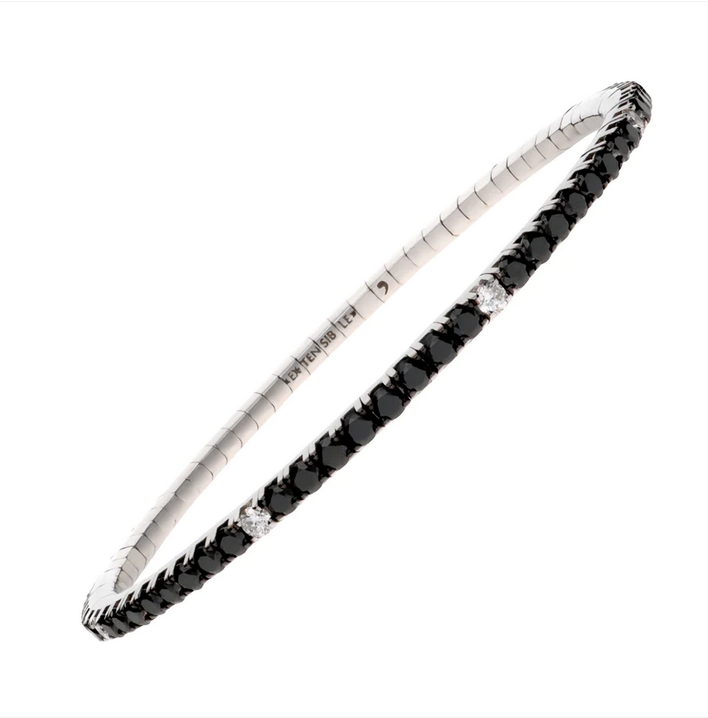 Black and White Diamond "Extensible" Stretch Bracelet