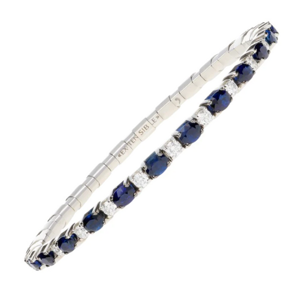 Oval Cut Blue Sapphire and Diamond "Extensible" Bracelet