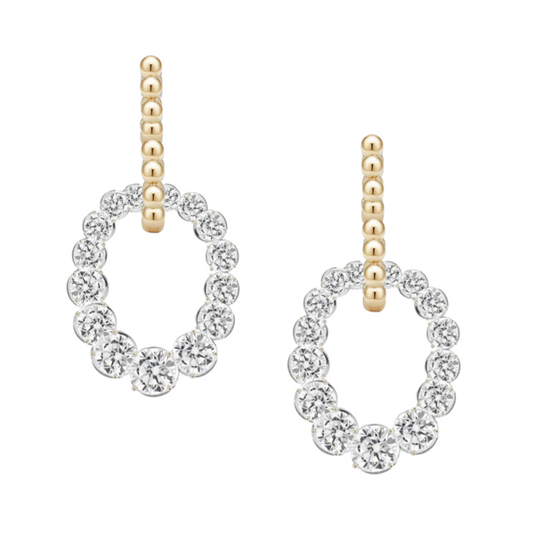 Two-Tone Diamond Drop Earrings