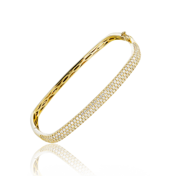 Square Shaped Diamond Pavé Bangle