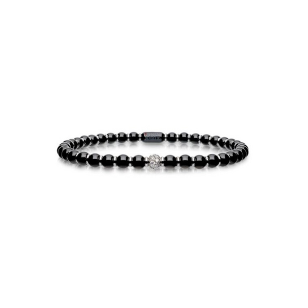 Roberto Demeglio 4mm Black Ceramic and Diamond Stretch Bracelet