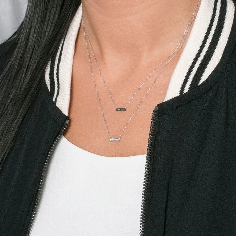 Dana Rebecca Designs Sylvie Rose Black Diamond Bar Necklace Cy
