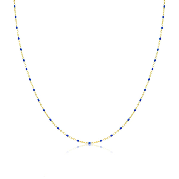 Blue Enamel Dainty Layering Chain