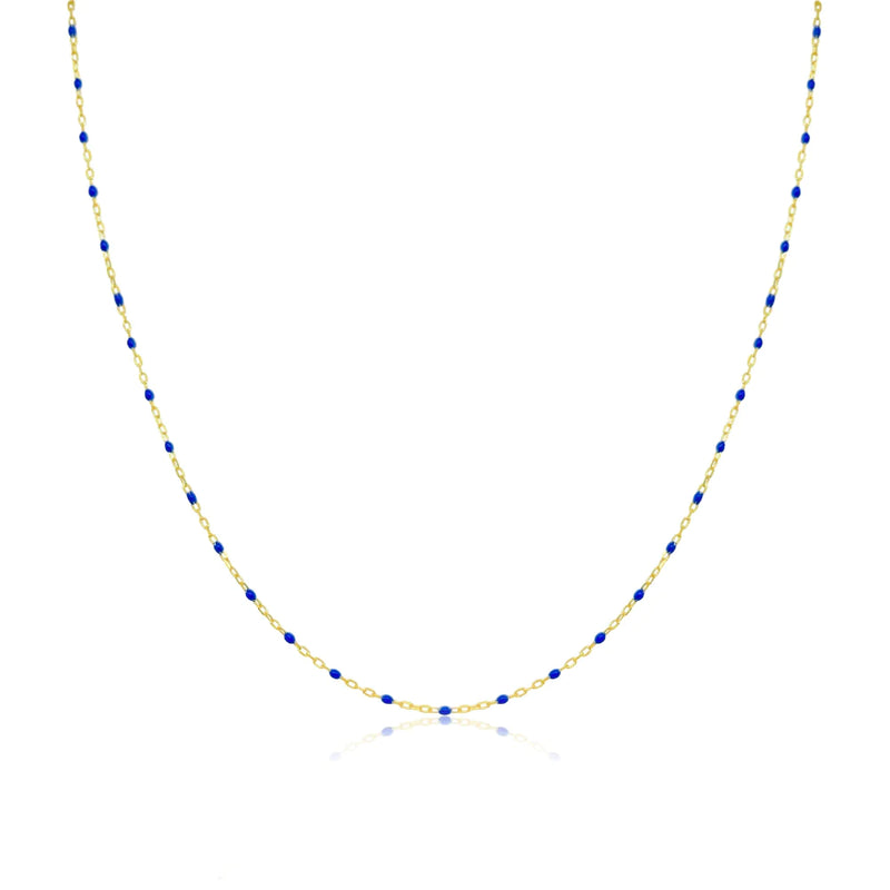 Blue Enamel Dainty Layering Chain