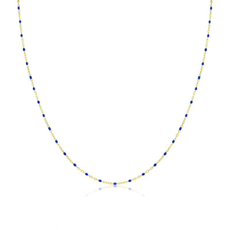 Blue String Chain Blue Enamel Dainty Layering Chain – Cy Fredrics Jewelers
