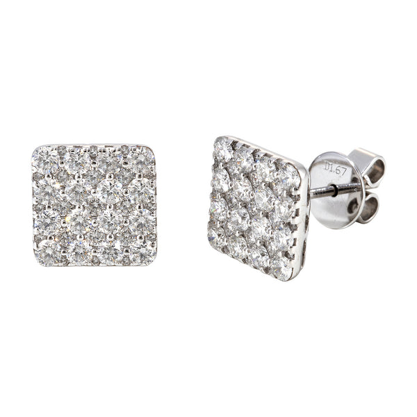 Diamond Square Cluster Stud