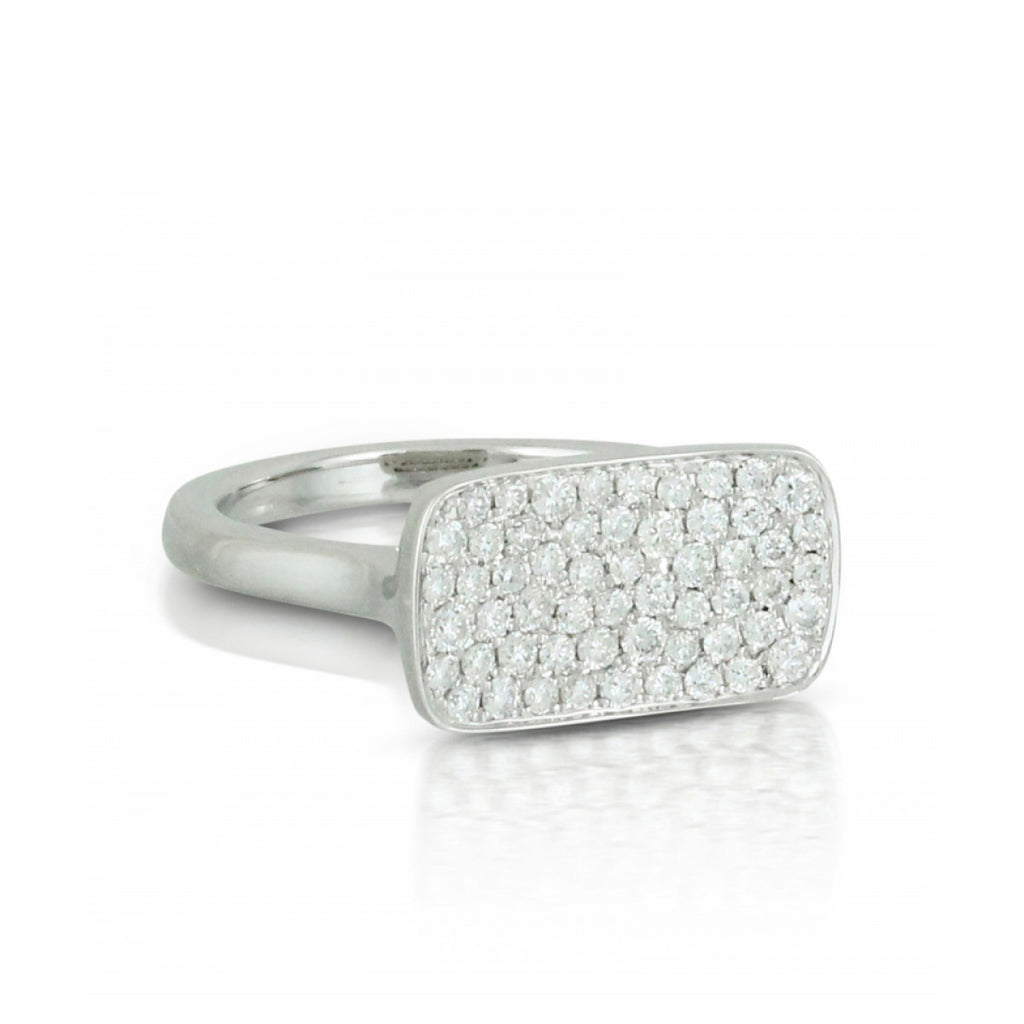 Doves Rectangular Concave Pave Ring – Cy Fredrics Jewelers