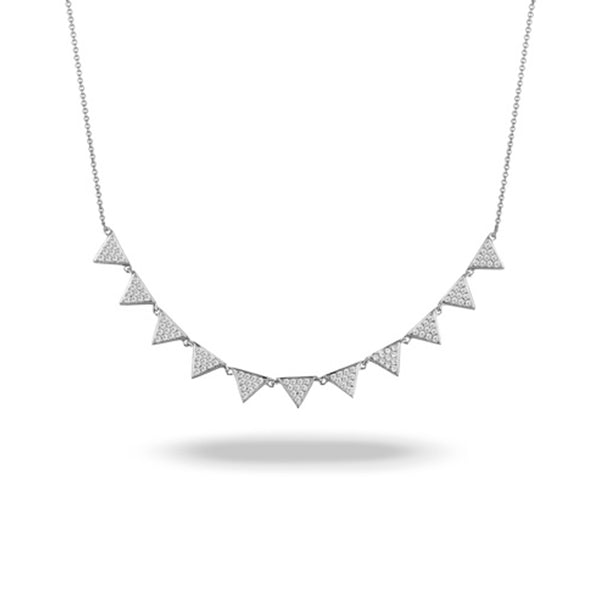 Doves Diamond Triangle Station Necklace