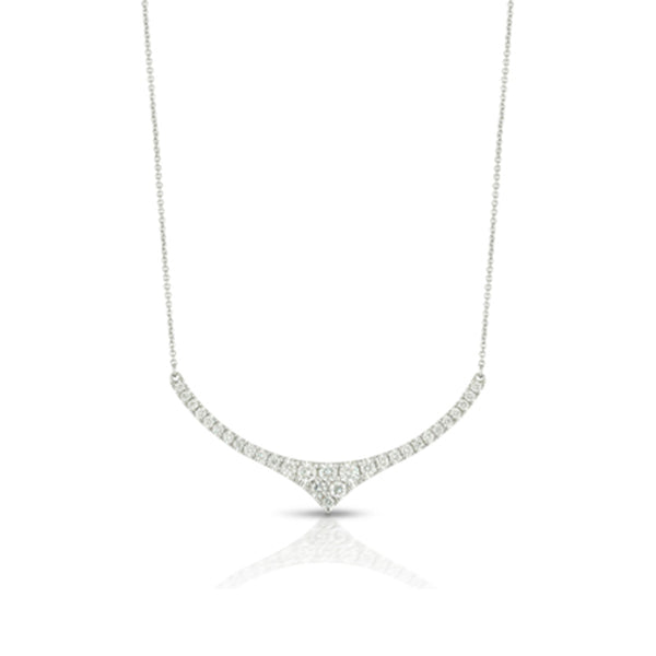 Doves Curved Bar Diamond Necklace