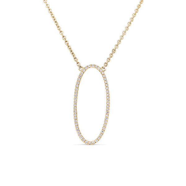 Long Open Oval Diamond Necklace