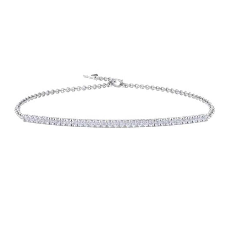 Diamond Bar Bracelet on Chain
