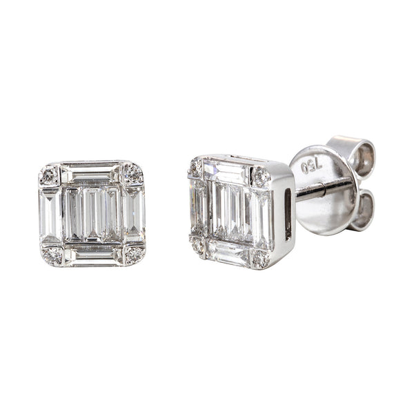 Diamond Square Illusion Studs