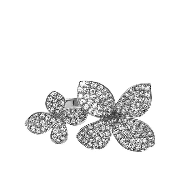 White Gold Pave Flower Ring