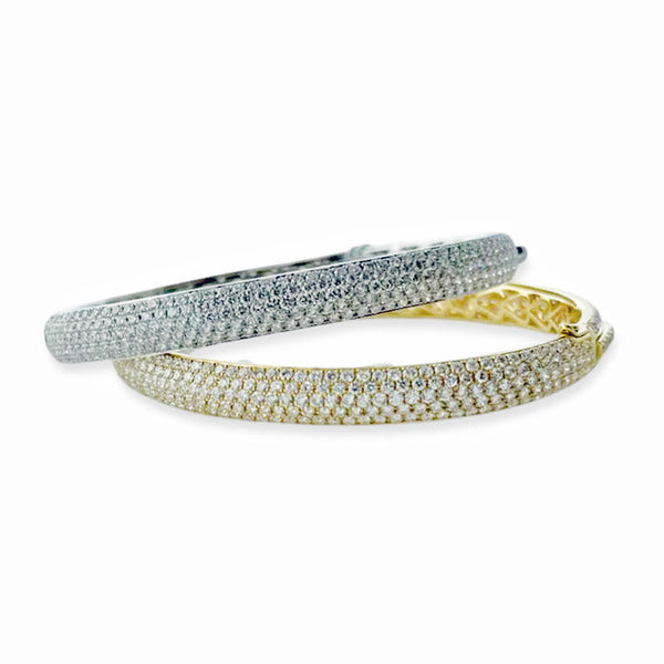 Macy's Diamond Pavé Cuff Bangle Bracelet (1 ct. t.w.) in Sterling Silver -  Macy's