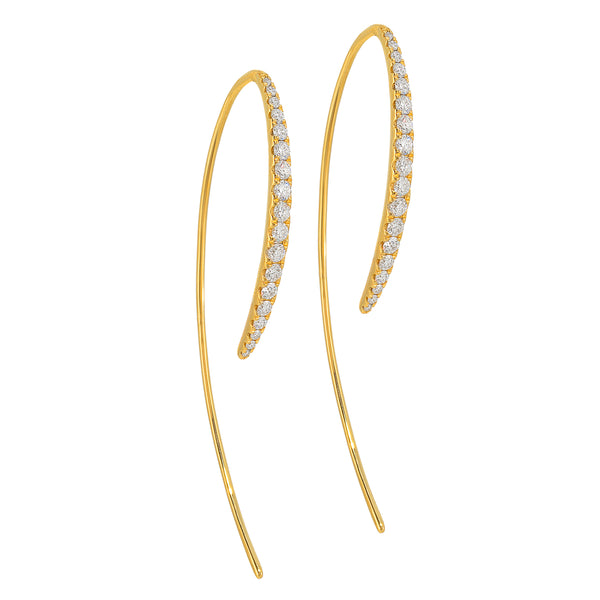 Yellow Gold Diamond Wire Earrings