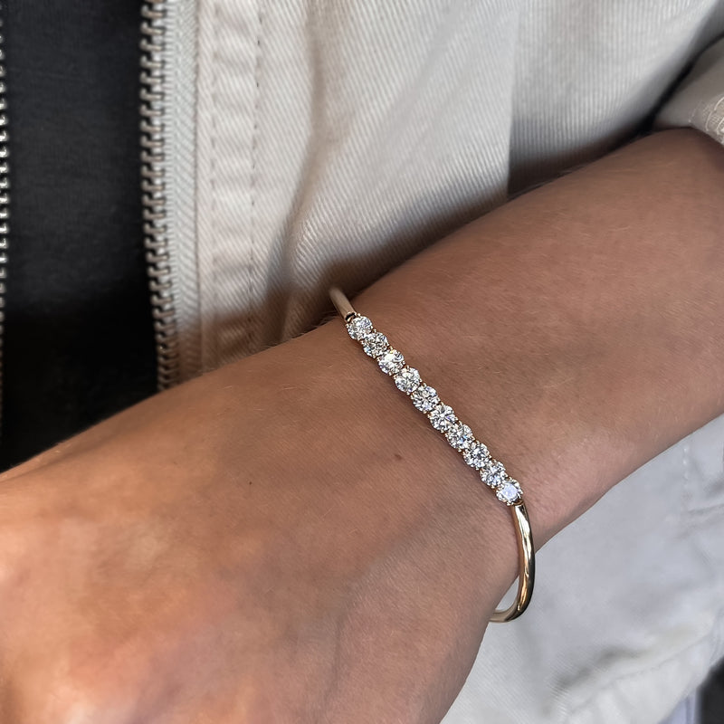 Flexible Diamond Bar Bangle Bracelet