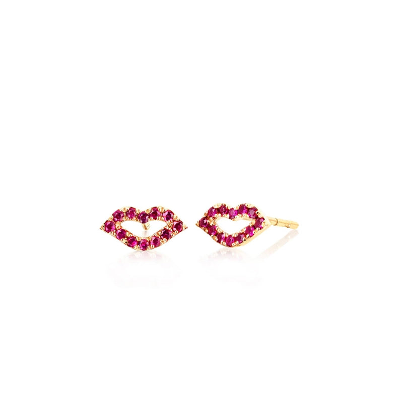 EF Collection Ruby Kiss Stud Earring