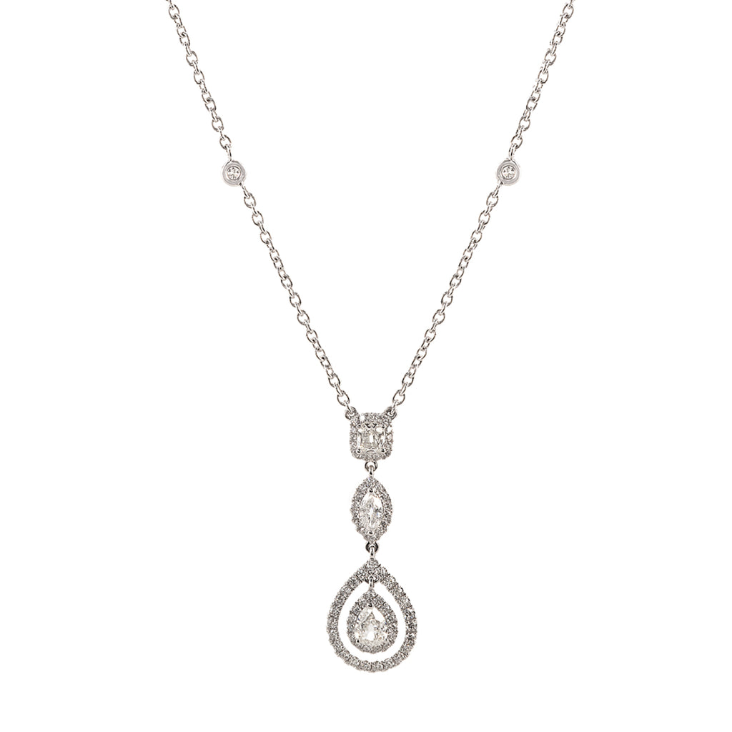 Diamond Three Tiered Drop Necklace – Cy Fredrics Jewelers