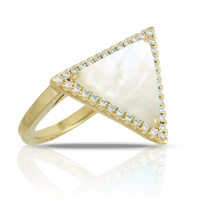Dovevs Mother of Pearl and Diamond Triangle Ring