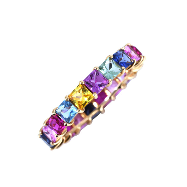 Rainbow Sapphire Stack Ring