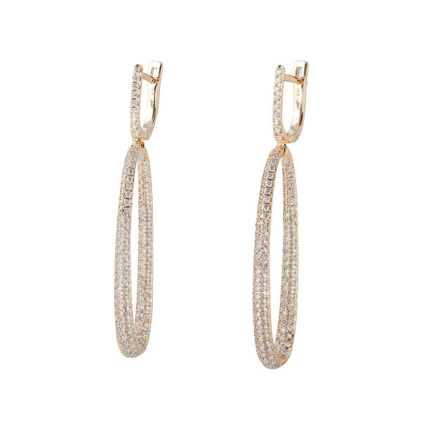 Oval Pave Inside/Out Earrings