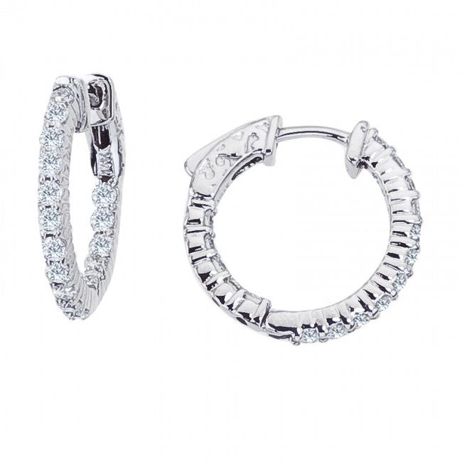 14k white gold inside/out hoops (small)