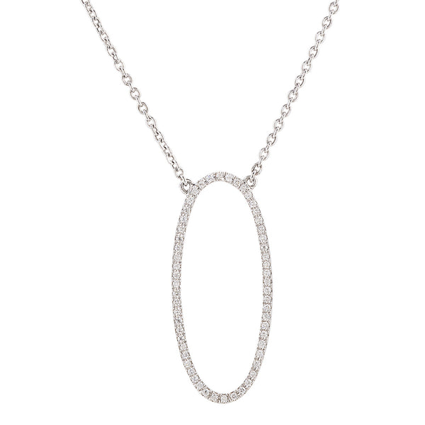 Long Open Oval Diamond Necklace